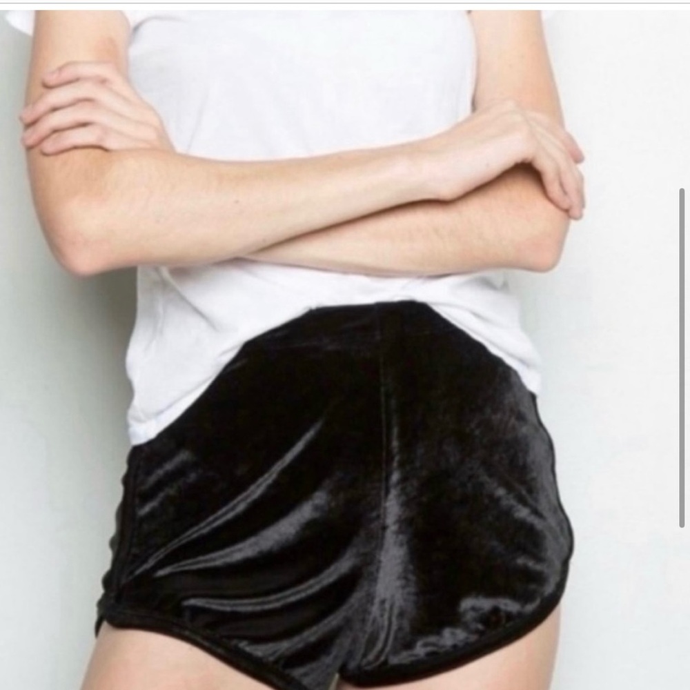 Brandy Melville Black Velvet Shorts